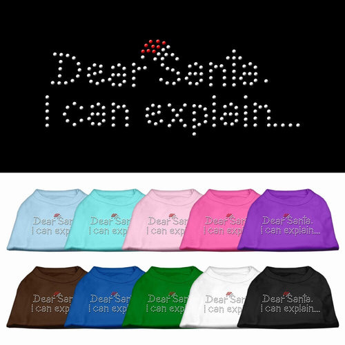 Christmas Pet Dog & Cat Shirt Rhinestone, Dear Santa, I Can Explain
