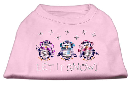 Christmas Pet Dog & Cat Shirt Rhinestone, Let It Snow Penguins