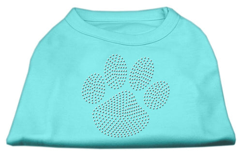 Pet Shirt Rhinestone, Green Paw