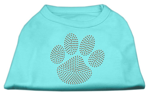 Pet Dog & Cat Shirt Rhinestone, Orange Paw