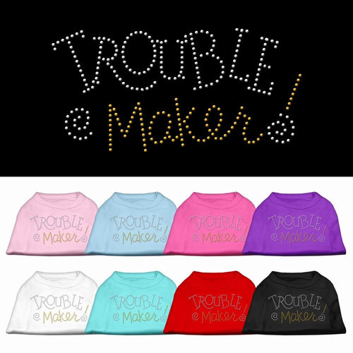 Pet Dog & Cat Shirt Rhinestone, Trouble Maker