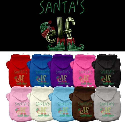 Christmas Pet Hoodie Rhinestone, Santa's Elf