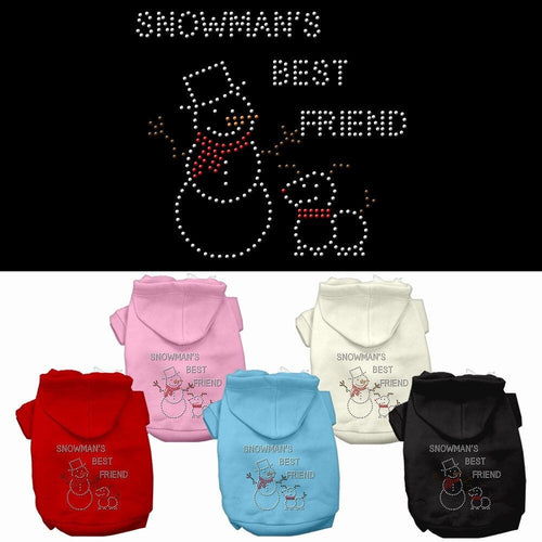 Christmas Pet Hoodie Rhinestone, Snowman's Best Friend