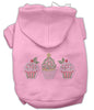 Christmas Pet Hoodie Rhinestone, Christmas Cupcake Trio