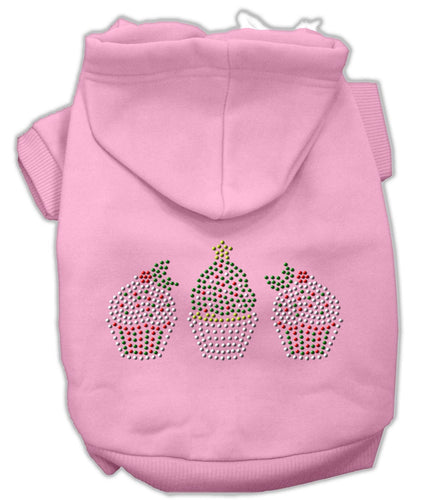 Christmas Pet Hoodie Rhinestone, Christmas Cupcake Trio