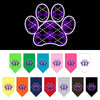 Pet and Dog Bandana Screen Printed, Purple Argyle Paw
