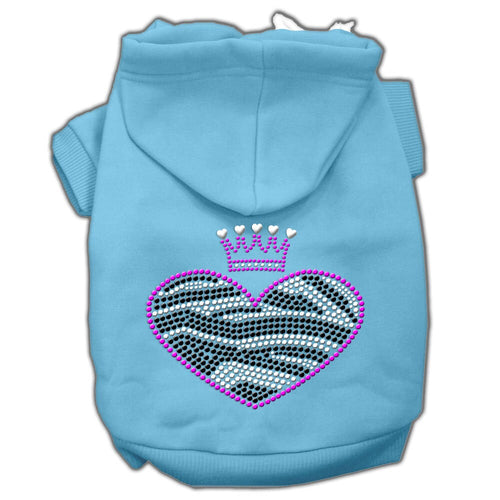 Pet Hoodie Rhinestone, Zebra Heart