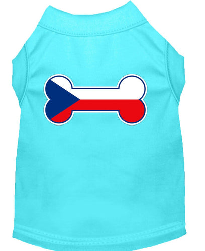 Pet Dog & Cat Shirt Screen Printed, Bone Flag Czech Republic