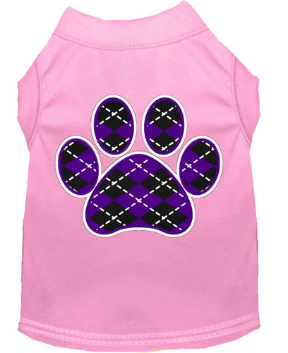 Pet Shirt Argyle Paw Purple