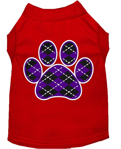 Pet Shirt Argyle Paw Purple
