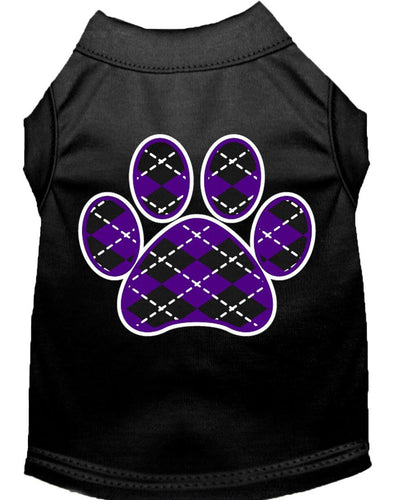 Pet Shirt Argyle Paw Purple