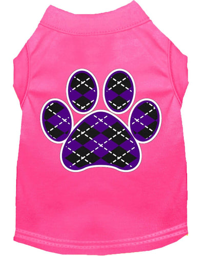 Pet Shirt Argyle Paw Purple