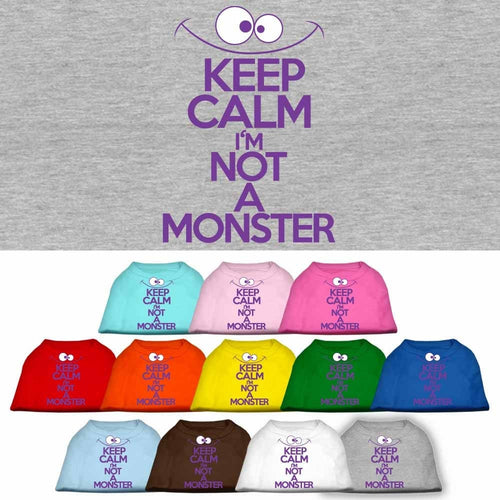 Pet Dog & Cat Shirt Screen Printed, Keep Calm I'm Not A Monster