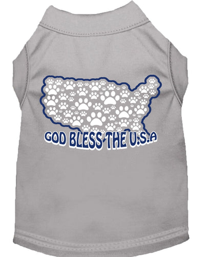 Pet Dog & Cat Shirt Screen Printed, God Bless The USA
