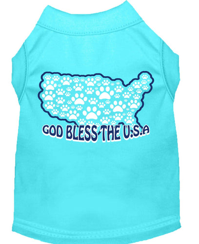Pet Dog & Cat Shirt Screen Printed, God Bless The USA