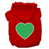 Pet Hoodie Green Swiss Dots Heart