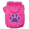 Pet Hoodie Screen Printed, Purple Swiss Dots Paw