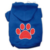 Pet Hoodie Red Swiss Dots Paw