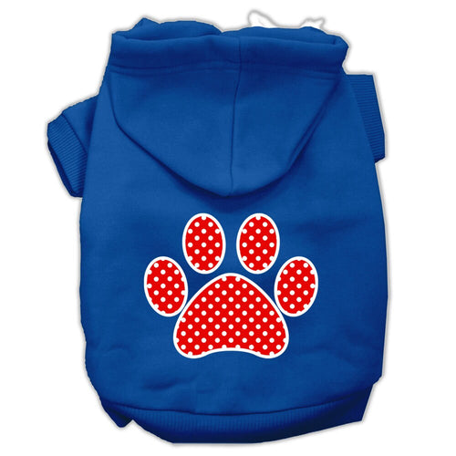Pet Hoodie Red Swiss Dots Paw