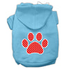 Pet Hoodie Red Swiss Dots Paw
