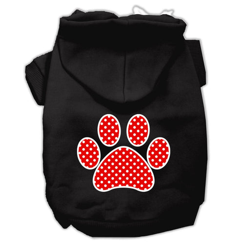 Pet Hoodie Red Swiss Dots Paw