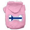 Pet, Dog & Cat Hoodie Screen Printed, Bone Shaped Finland Flag