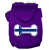 Pet, Dog & Cat Hoodie Screen Printed, Bone Shaped Finland Flag