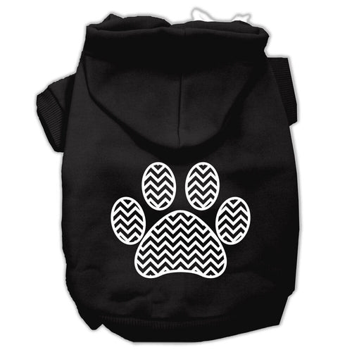 Pet Hoodie Chevron Paw Print
