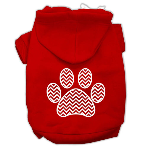 Pet Hoodie Chevron Paw Print
