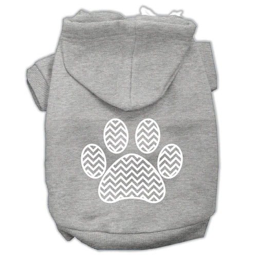 Pet Hoodie Chevron Paw Print