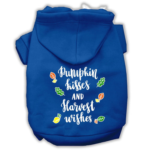 Pet, Dog and Cat Hoodie Screen Printed, Pumpkin Kisses & Harvest Wishes