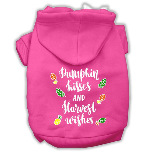 Pet, Dog and Cat Hoodie Screen Printed, Pumpkin Kisses & Harvest Wishes