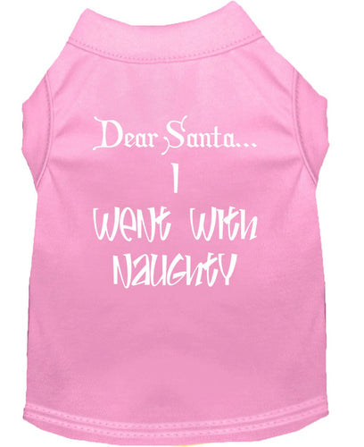 Christmas Screenprinted Dog Shirt, Dear Santa, I Went With Naughty