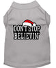 Christmas Screenprinted Dog Shirt, Don't Stop Believin