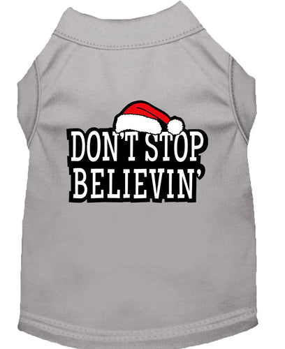 Christmas Screenprinted Dog Shirt, Don't Stop Believin