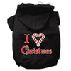 Christmas Pet Hoodie Screen Printed, I Heart Christmas