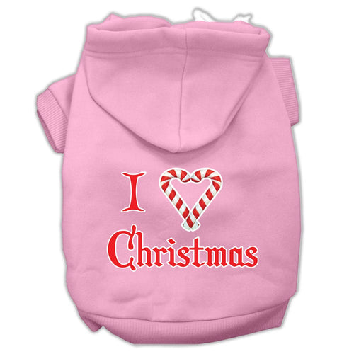 Christmas Pet Hoodie Screen Printed, I Heart Christmas