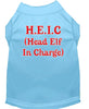 Christmas Screenprinted Dog Shirt, Head Elf In Charge
