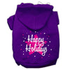 Christmas Pet Hoodie Screen Printed, Scribble Happy Holidays