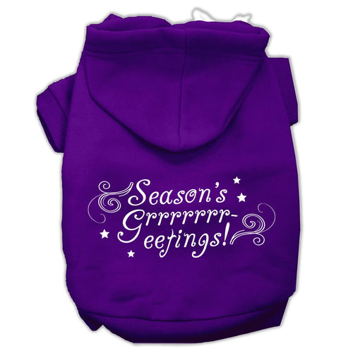 Christmas Pet Hoodie Screen Printed, Season's Greetings