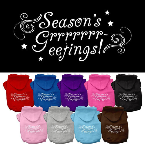 Christmas Pet Hoodie Screen Printed, Season's Greetings