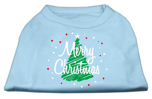 Christmas Screenprinted Dog Shirt, Scribble Merry Christmas