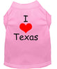 Pet Dog & Cat Shirt Screen Printed, I Love Texas
