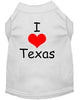 Pet Dog & Cat Shirt Screen Printed, I Love Texas
