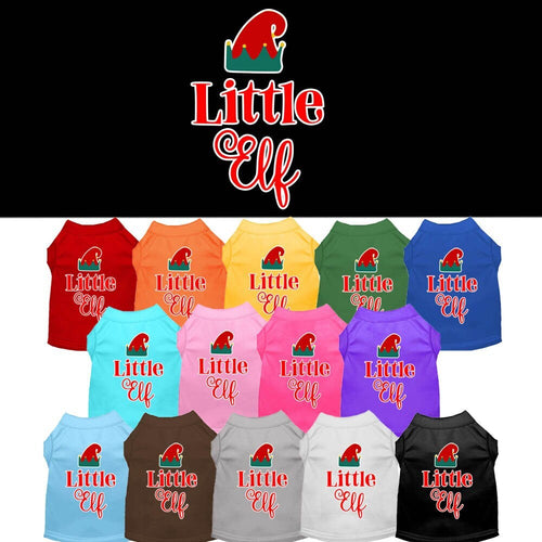 Christmas Pet Dog & Cat Shirt Screen Printed, Little Elf