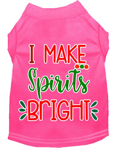 Christmas Pet Dog & Cat Shirt Screen Printed, I Make Spirits Bright