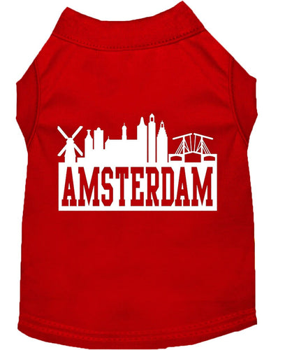 Pet Dog & Cat Shirt Screen Printed, Amsterdam Skyline