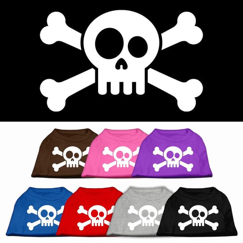Pet Dog & Cat Shirt Screen Printed, Skull Crossbones
