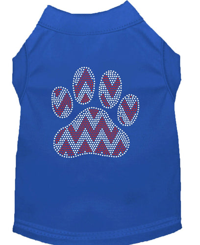 Christmas Pet Shirt Rhinestone, Candy Cane Chevron Paw