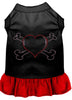 Pet Dress Rhinestone,  Heart & Crossbones